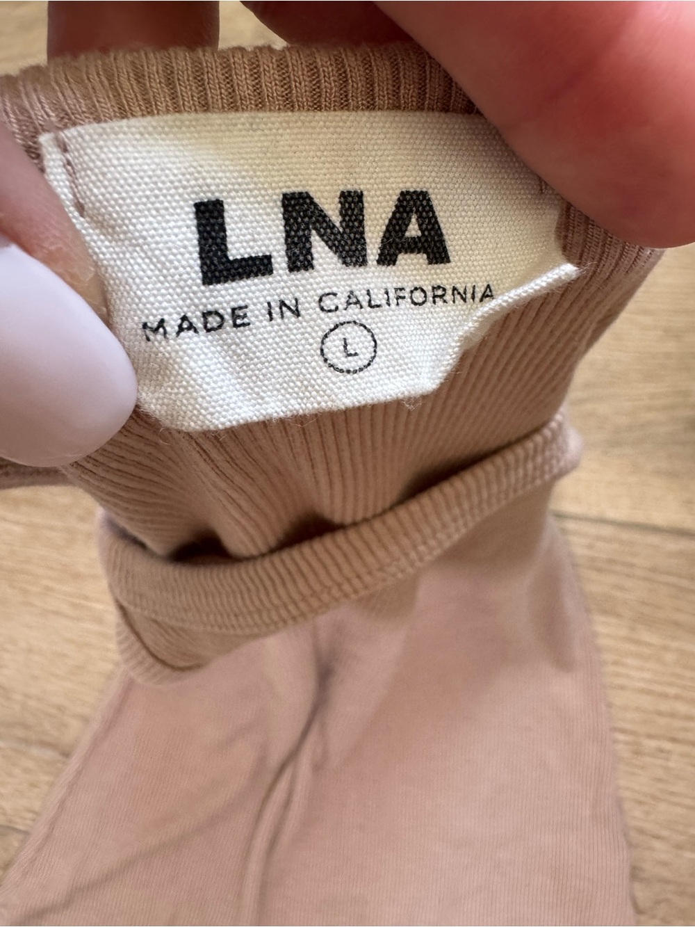 LNA- Ribbed Skinny Racer Tank Nude - Picture 7 of 7